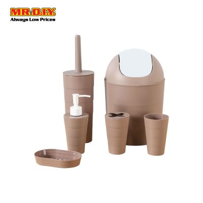 (MR.DIY) 6 in 1 Bathroom Toiletries Set Brown