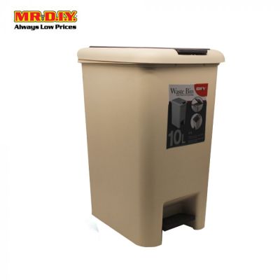 (MR.DIY) Pedal And Press Dual Dustbin Beige (10L)