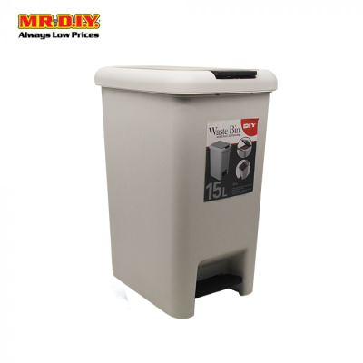 (MR.DIY) Pedal And Press Dual Dustbin White (15L)