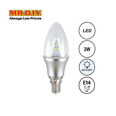 (MR.DIY) Candle Shape LED Bulb Daylight 3W C35