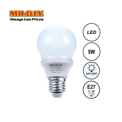 (MR.DIY) Round Shape LED Bulb Daylight 5W A60