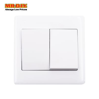 (MR.DIY) White Wall 10AX Switch 2 Gang