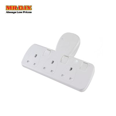 HOYO Extension Compact Wall Adapter 3-Pin Socket 3 Gang 8183 2500W With SIRIM 