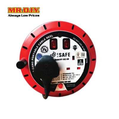 (MR.DIY) Cable Extension Reel 2 Gang Socket [1.25mm] (3m)