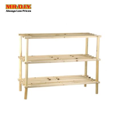 (MR.DIY) 3 Tier Wooden Shoes Rack (63cm x 55cm)