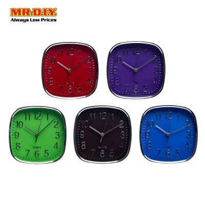 QUARTZ Chrome Digit Square Wall Clock 8&quot;