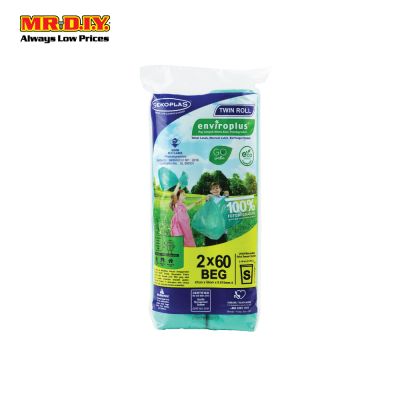 SEKOPLAS Enviroplus Twin Roll Garbage Bag S Size (2 x 60pcs)