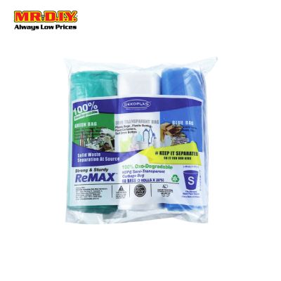 SEKOPLAS ReMAX HDPE Semi-Transparent Garbage Bag S Size (3 x 20pcs)