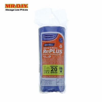 SEKOPLAS RePlus HDPE Mini Roll Garbage Bag M Size (20pcs)