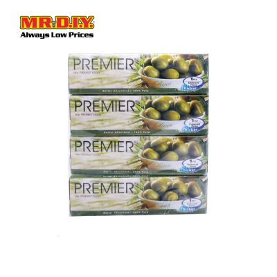 PREMIER Facial Tissue 1 Ply  (4 Boxes X 90&#039;s)