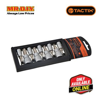 TACTIX Bit Socket Torx Set With Rack (9 pieces x 1/4 x 3/8 Inch)