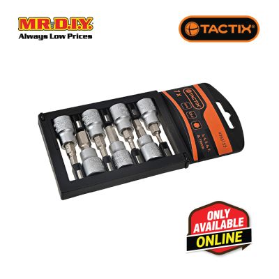 TACTIX Bit Socket Hex Set With Rack (7 pieces x 3/8 Inch)